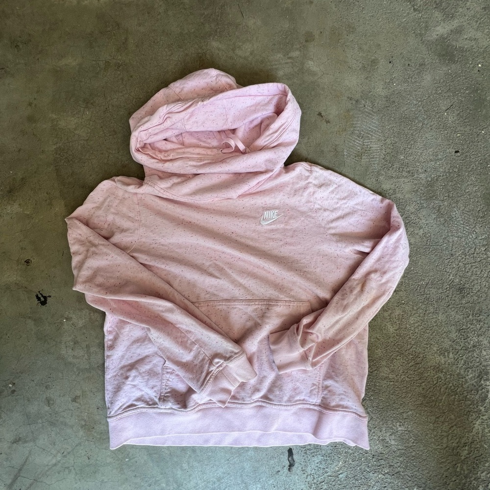 Nike High Neck Hoodie – Speckled Pink (Size Small)